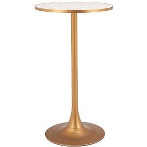 Zuo Bite Bar Table Beige And Gold - 1 of 4