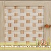 NicBex Woven Coffee Table with 4 Sliding Doors,Rectangular Center Table with Storage Compartments,End Table for Living Room,Natural Wood - 3 of 4