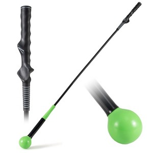 Gymax Golf Swing Trainer Aid 47" Warm-up Practice Stick w/Weighted Head for Grip - 1 of 4