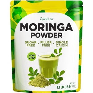 Gya Tea Co Moringa Powder 1.1lb (17.64 Oz) – Tasty Moringa Oleifera Leaf Powder – Superfood for Smoothies, Drinks, Tea, Recipes - 1 of 4