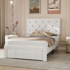 VECELO Queen/Full/Twin Size Bed Frame Leather Upholstered Platform Bed with Drawers and Headboard, Black/White - 2 of 4