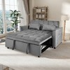 Vynxaria Convertible Sofa Bed,3-in-1 Pull Out Couch Bed with Reclining Backrest and Pillows,Sofa Bed Chair,(Dark grey) - 2 of 4