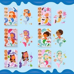 Joyfy 24 Pcs Make a face Stickers for Kids  9"x6" Make Your Own Mermaid Stickers Party Favors Kids Crafts Goodie Bags Stuffers Classroom Activities - 1 of 4