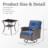 Buenhomino Patio Furniture Set Wicker Swivel Glider Chairs PE Rattan Sofa Ottomans with Blue Cushions Patio Conversation Set - 4 of 4