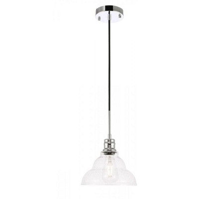 Elegant Lighting Gil 1 light Chrome and Clear seeded glass pendant
