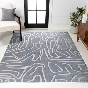 JONATHAN Y Alcina Modern Scandinavian Graphic Lines High-Low Area Rug - 1 of 4
