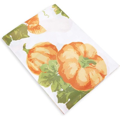 Juvale Pumpkins Tablecloth, Table Cover for Fall, Thanksgiving, White, Orange (54 x 108 in)