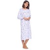Casual Nights Women's Long Floral & Lace Henley Nightgown - 2 of 4