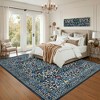 Vintage Floral Area Rug Washable Rugs Stain Resistant Easy Cleaning Indoor Carpet With Non-Slip Backing Low Pile Rug - 3 of 4