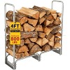 CuisinSmart 12FT Firewood Rack with 600D Oxford Waterproof Cover Combo Set, Heavy Duty Steel Log Storage Rack - Wood Pile Holder Organizer - 2 of 4