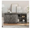 Farmhouse TV Stand for 65 inch TV, Entertainment Center with Sliding Barn Doors and Storage Cabinets for Living Room - 2 of 4