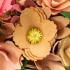 Northlight Mixed Floral and Foliage Artificial Valentine's Day Heart Wreath - 12.25" - Pink and Yellow - 4 of 4
