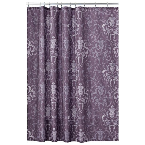 Mdesign Damask Print Easy Care Fabric, Fabric Shower Curtain Target