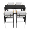5-Piece Metal Patio Dining Set,Patio Dining Chair With Acacia Wood Armrest,Patio Chairs With Cushions,Outdoor Furniture -Maison Boucle - 4 of 4