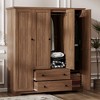 Whisen 4 Door Wardrobe Armoire Closet with 2 Drawers - 2 of 4