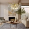 CityFurn 12-Light  Modern Crystal Round Tree Branch Chandeliers - 4 of 4