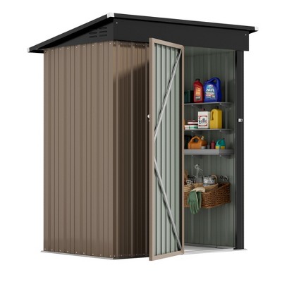 LACOO 5' x 3' Slanted-Roof Metal Shed
