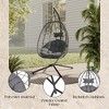 LeisureMod Summit Series Outdoor Egg Swing Chair in Black with Cushions, Hanging Patio Chair for One Person - 4 of 4