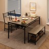 Whizmax Dining Table Set for 4, Kitchen Table and 2 Chairs for 4 with Bench, 4 Piece Dining Table Set for Small Space, Apartment - 2 of 4