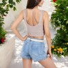 Anna-Kaci Women's Ribbed Knit Crop Top with V-Neck and Eyelet Detailing for Casual Looks - 4 of 4