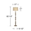 Barnes and Ivy Tuscan Chic Farmhouse Rustic 62 1/2" Tall Standing Floor Lamp Pull Chain Gray Natural Faux Wood Finish Living Room Bedroom House - 4 of 4