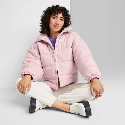 Women's Duvet Puffer Jacket - Wild Fable™ Pink S : Target