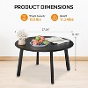 VINGLI Round Steel Outdoor Patio Coffee Table, Weather Resistant Outdoor Large Side Table for Patio Balcony Porch and Living Room, Black - 3 of 4