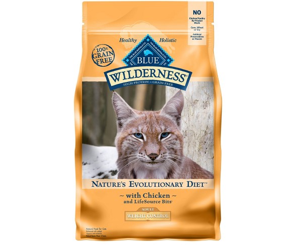 Blue Buffalo Wilderness 100% Grain-Free Chicken Adult Weight Control Dry Cat Food - 4lb