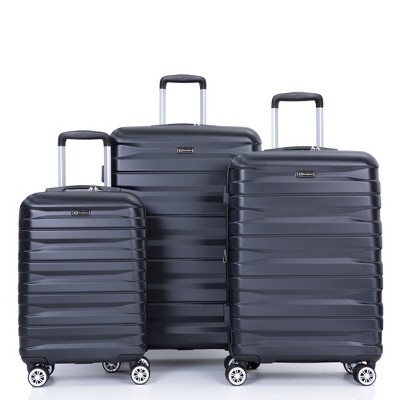 3 Piece Luggage Sets PC Lightweight & Durable Expandable Suitcase with Two Hooks, Double Spinner Wheels, TSA Lock