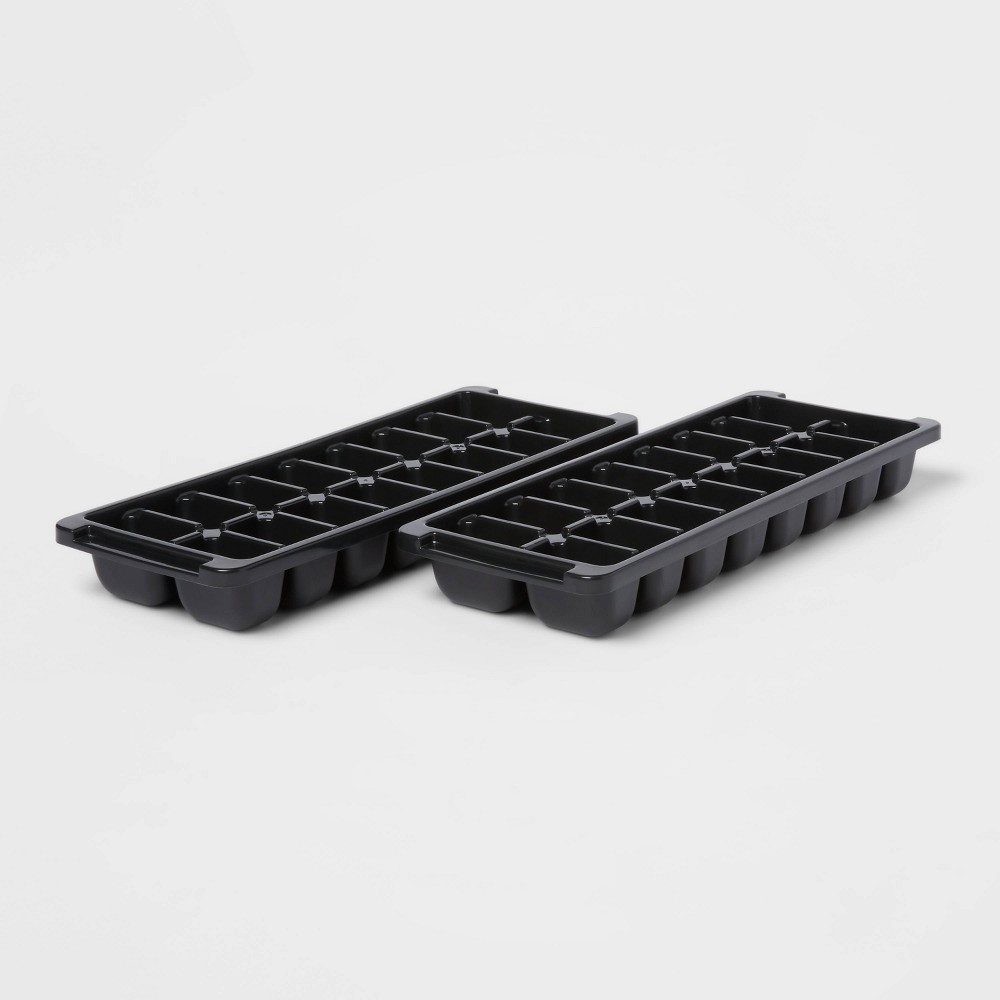 Photos - Barware Plastic 2pk Ice Tray Black - Room Essentials™