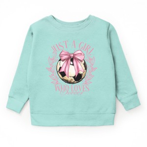 The Juniper Shop Just A Girl Who Loves Soccer Coquette Youth Sweatshirt - XS - Seafoam - 1 of 4