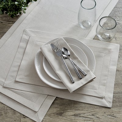 Stone Gray Cotton Tailored Placemat Set of 4