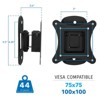 Mount-It! Small TV Monitor Wall Mount, RV TV Mount, Quick Release VESA Wall Mount Fits 19 to 32 Inch Screens, Low-Profile Slim Design, 44 lbs Capacity - 3 of 4