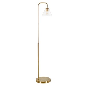 Hudson and Canal Arc Floor Lamp with Cone Glass Shade - 1 of 4