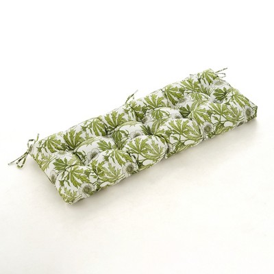 ARTPLAN Patio Bench Tufted Cushion with Tie,Outdoor Loveseat Cushion for Gliders,48x18 Inches,Floral