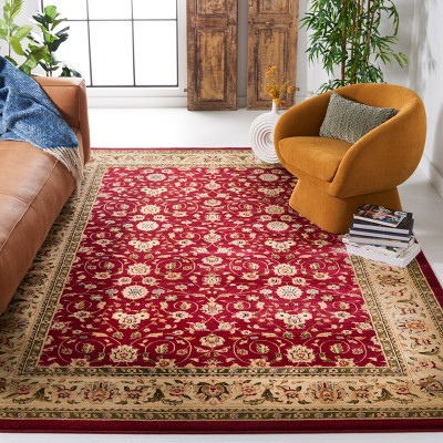 Lyndhurst Red and Ivory 10' x 14' Synthetic Area Rug