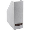 Bigso Estelle Canvas Fiberboard Upright Magazine Storage Box | Magazine Holder & Organizer for Papers | Magazine File Holder for Office Desks | Ash - 4 of 4