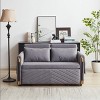 Vynxaria 54" Modern Convertible Sofa Bed with Detachable Arm Pockets & Pillows - 2 of 3