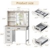 GlasFlength Vanity Tables Modern Makeup Table with Sleek Storage for Bedroom or Dressing Area, White,38.2”*15.75”*53.5" - 2 of 4