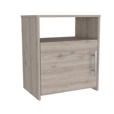 GlasFlength Nightstands Modern Nightstand Bedroom Nightstand Elegant Bedside Table with Drawer for Living Room, Gray, 13.42"*19.88"*23.07"