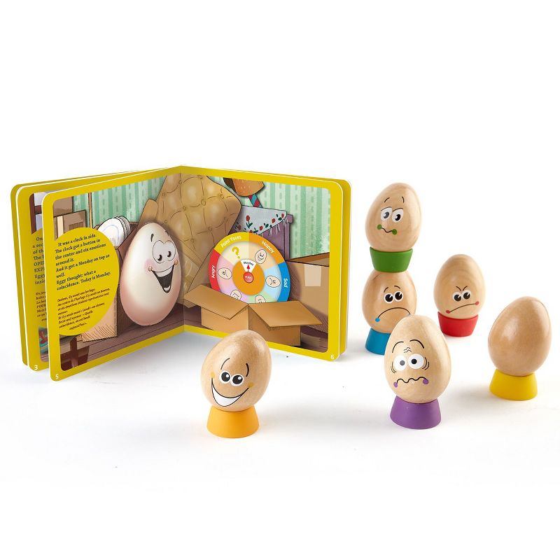 HAPE Eggspression - 6 Wooden Egg Figures and Book Set, 2 of 7