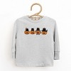 Four Black Cats Pumpkins - Toddler Long Sleeve Graphic Tee and Youth Long Sleeve Graphic T-Shirt - 2 of 3