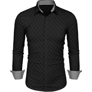 COOFANDY Men's Business Dress Shirt Long Sleeve Slim Fit Casual Button Down Shirt - 1 of 4