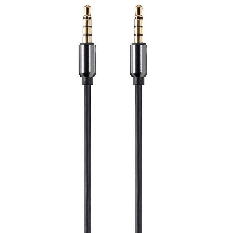 Monoprice Audio Cable - 6 Feet - Black | Auxiliary 3.5mm TRRS Audio & Microphone Cable - Slim, Durable, Gold plated for smartphone, mp3 player, laptop, 1 of 6