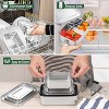 LunaLulinlk Bento Box 3 Piece Set, Stainless Steel Lunch Box Metal Food Container with Removable Dividers with 3 Compartments - 4 of 4