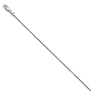 Black Bow Jewelry 14K White Gold 1mm Solid Diamond-Cut Spiga Chain Anklet - 1 of 4
