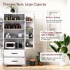 LunaLulinlk Farmhouse Kitchen Pantry Cabinet with 2 Large Drawers,Embossed Texture Freestanding Cupboard Cabinet - 4 of 4