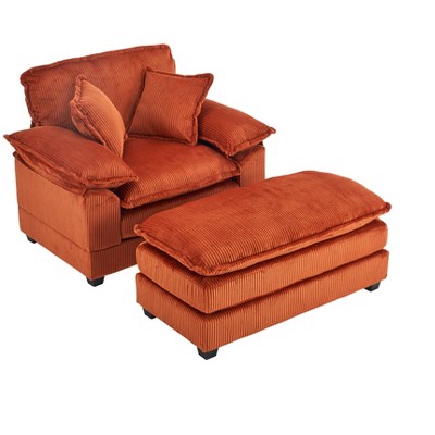 NicBex Couches for Living Room 56.3" Oversized Single Sofa Couch Deep Seat Accent Chair Upholstered Armchair with Removable Footrest