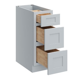 CASAINC 12 in. W x 24 in. D x 34.5 in. H Base Kitchen Cabinet with 3 Soft-Close Drawers – Plywood RTA Cabinets - 1 of 4