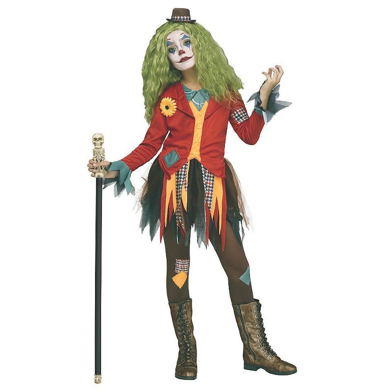 Halloween Express Girls' Rowdy Clown Halloween Costume  - Size 8-10 - Red, 1 of 2